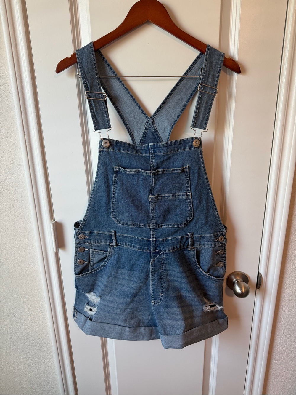 ⚡️No Boundaries Denim Short Overalls - Medium Blue
